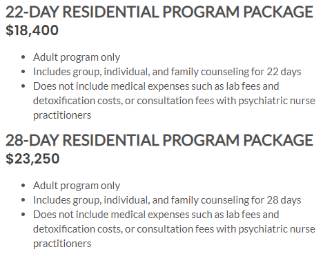 Las Vegas, NV Inpatient Drug and Alcohol Rehab Costs